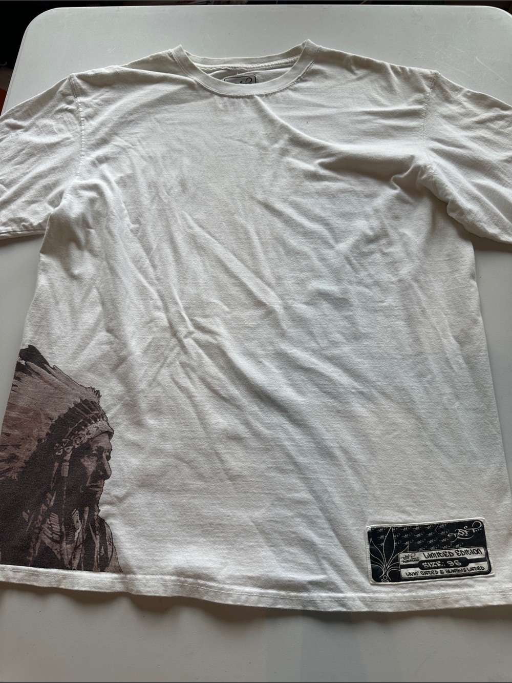 Z—Men's White Short-Sleeve Graphic Tee with Side Portrait